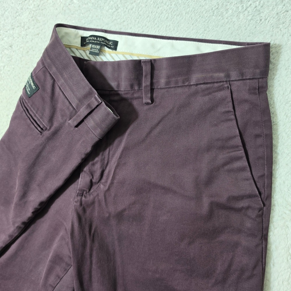 Banana Republic Pants Men 35/30 Purple Mason Athletic Tapered Stretch Rapid Move